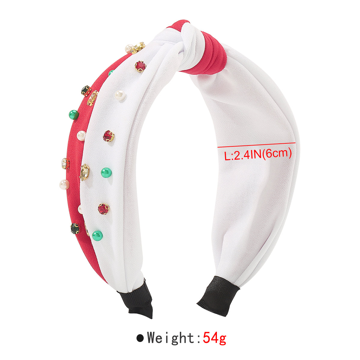 F6508 Christmas Duo Color Top Knot Headband