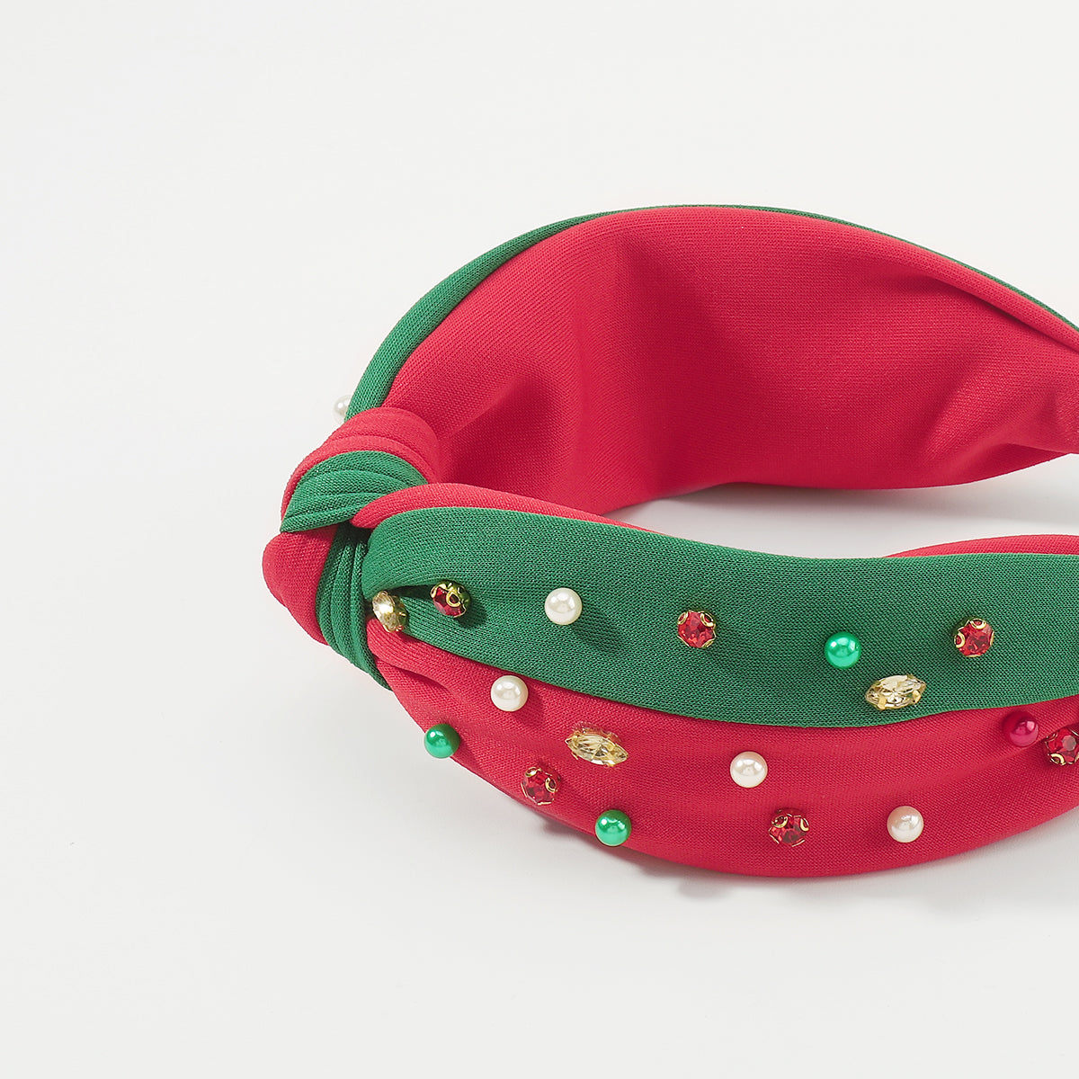 F6508 Christmas Duo Color Top Knot Headband