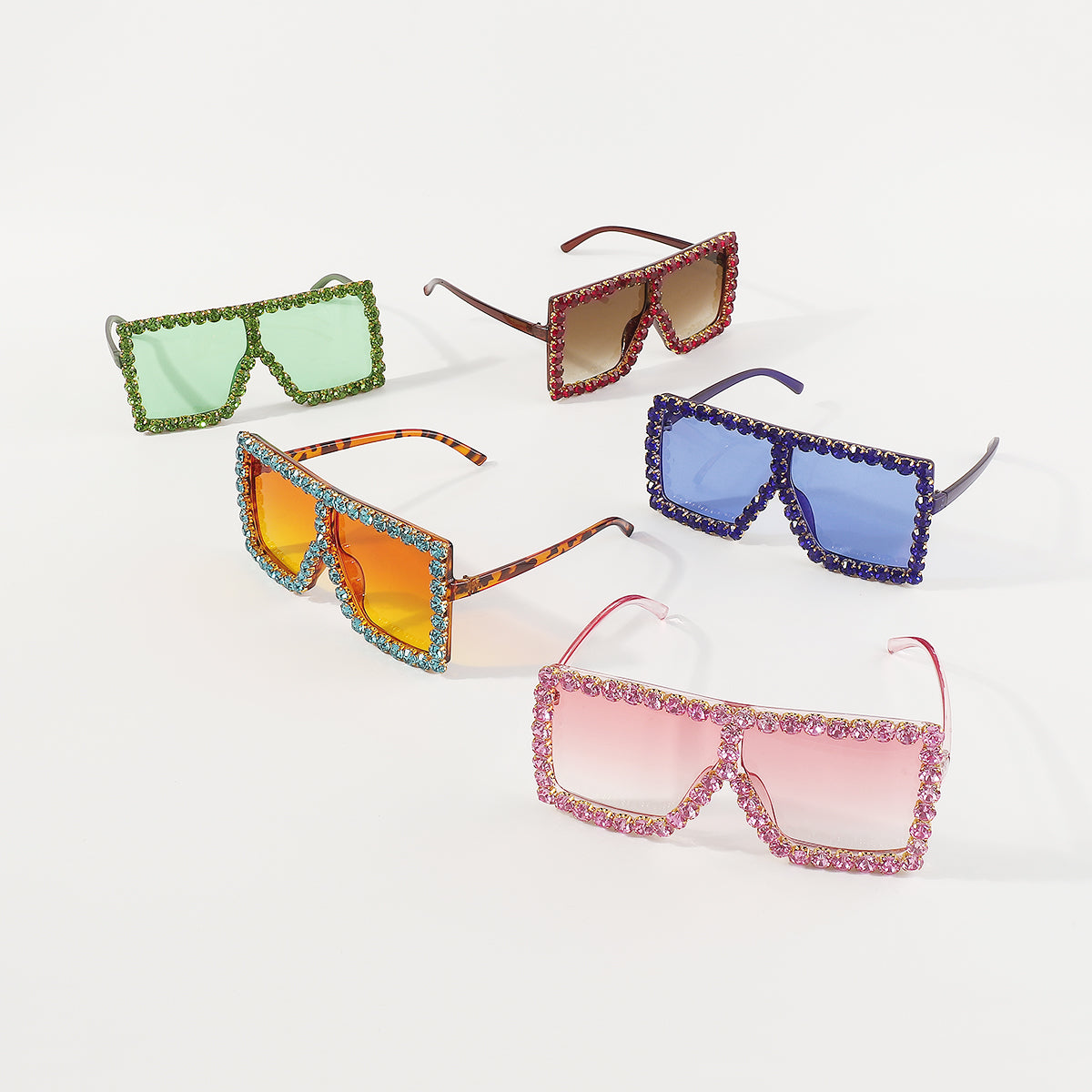GL036 Bling Crystal Oversized Square Sunglasses