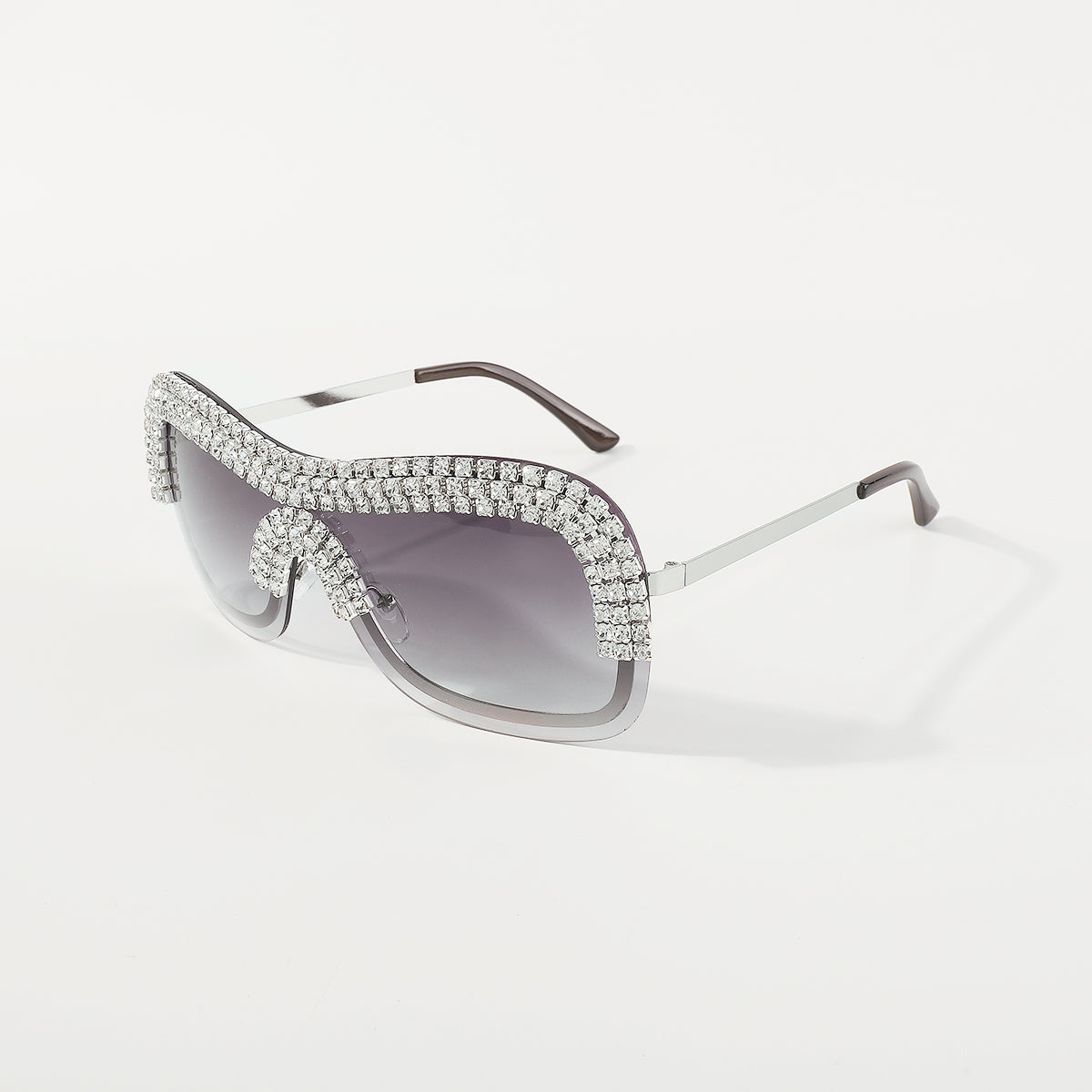 GL086 Bling Semi-Rimless Oversized Sunglasses