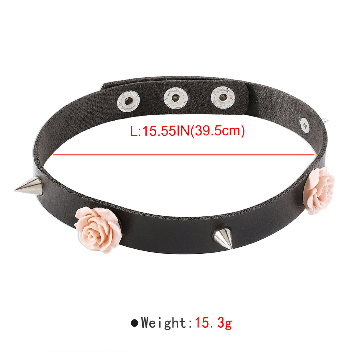 N11150 PU Leather With Resin Flower Choker Necklace