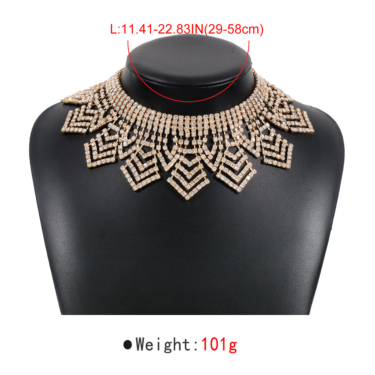 N11240 Shinny Full Crystal Choker Necklaces
