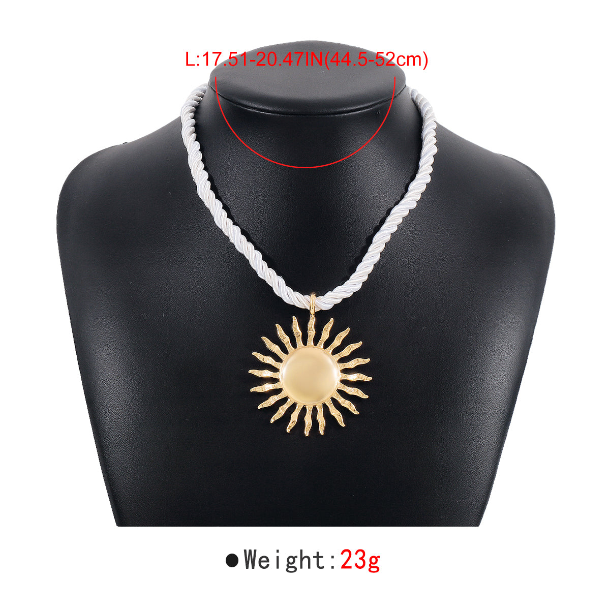 N11262 Geometric Metal Sun Pendant Necklace