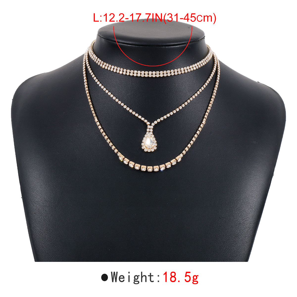 N11388 Luxury Claw Chain Crystals Pendant Necklace