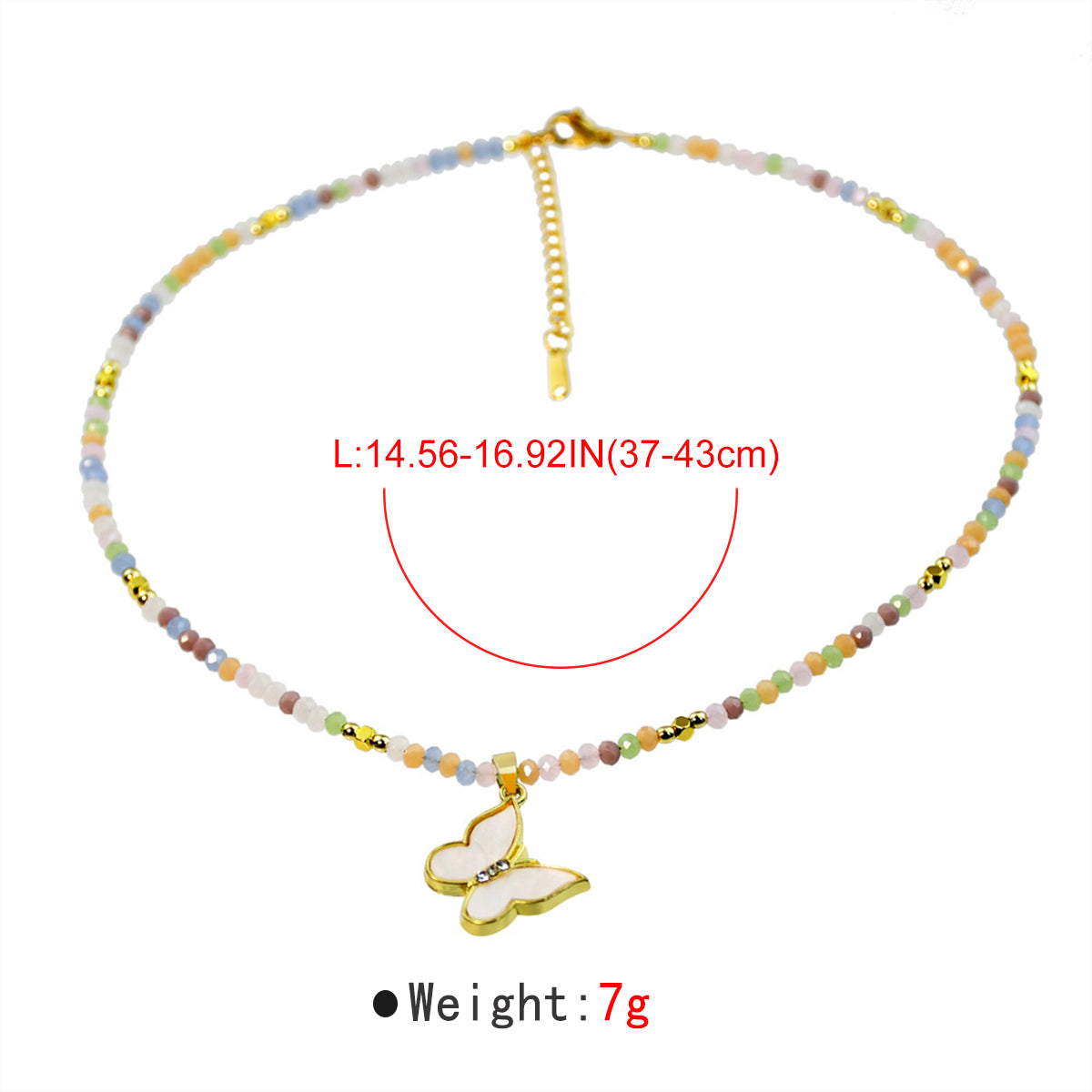 N11435 Stainless Steel Beaded Pendant Necklace