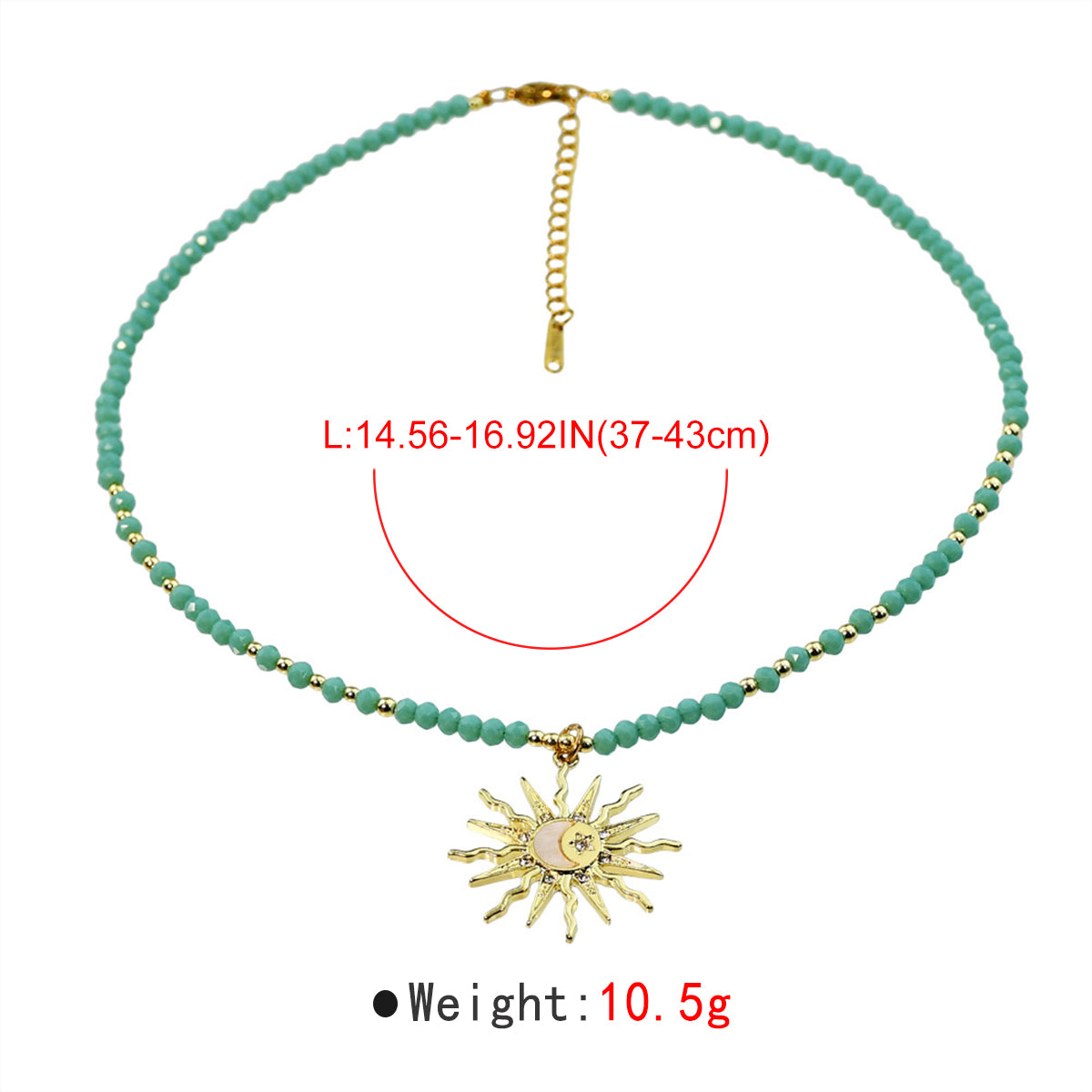 N11435 Stainless Steel Beaded Pendant Necklace