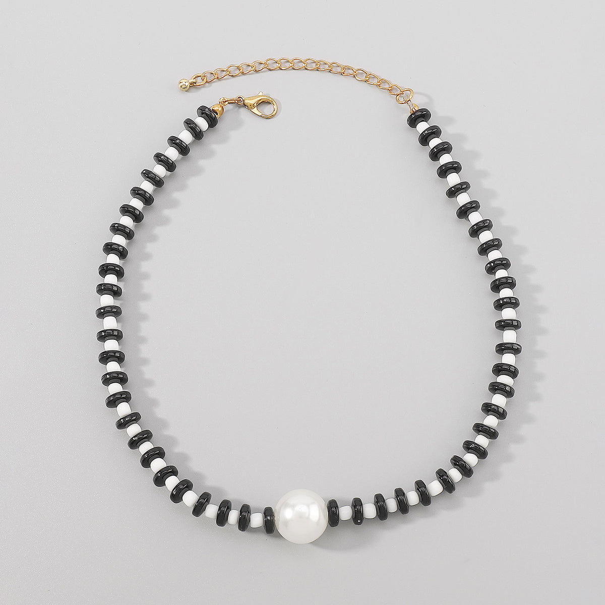 N11479 Colorful Beaded Pearl Pendant Necklace