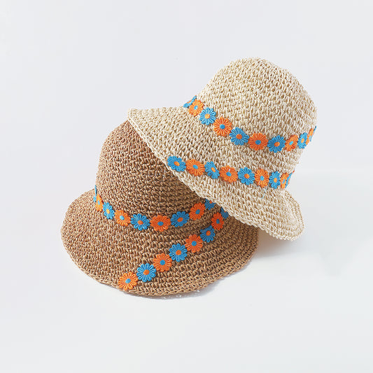 Q0172 Summer Flower Crochet Bucket Hat