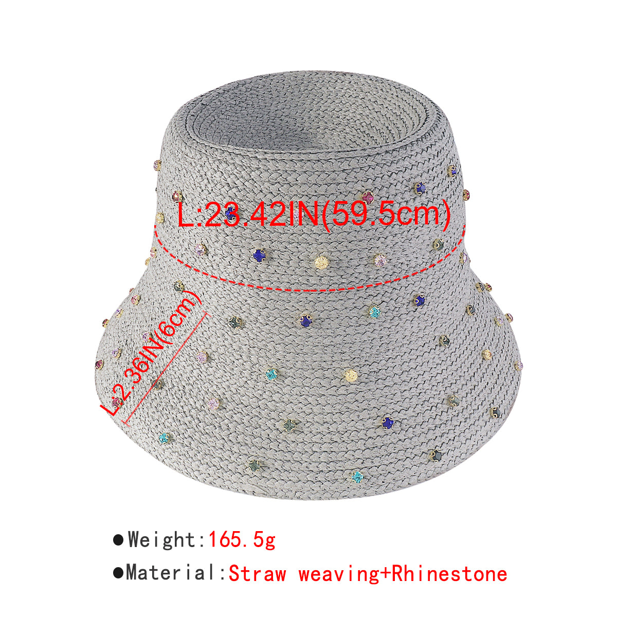 Q0218 Sparkling Full Rainbow Rhinestone Bucket Hat