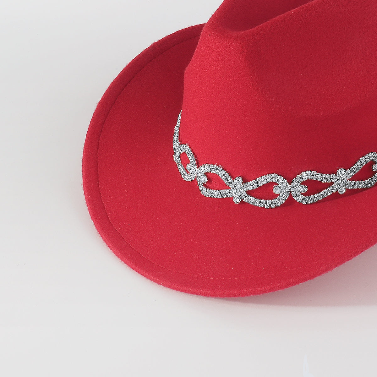 Q0230 Tweed w/Rhinestone Panama Hat
