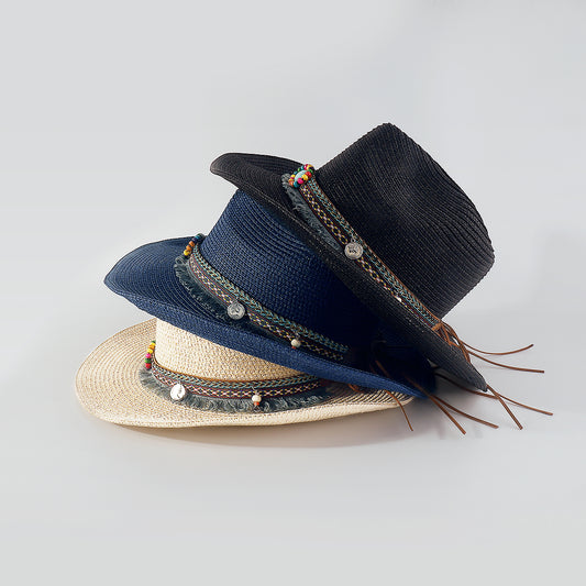 Q0248 Beaded Tassel Cowboy Hat