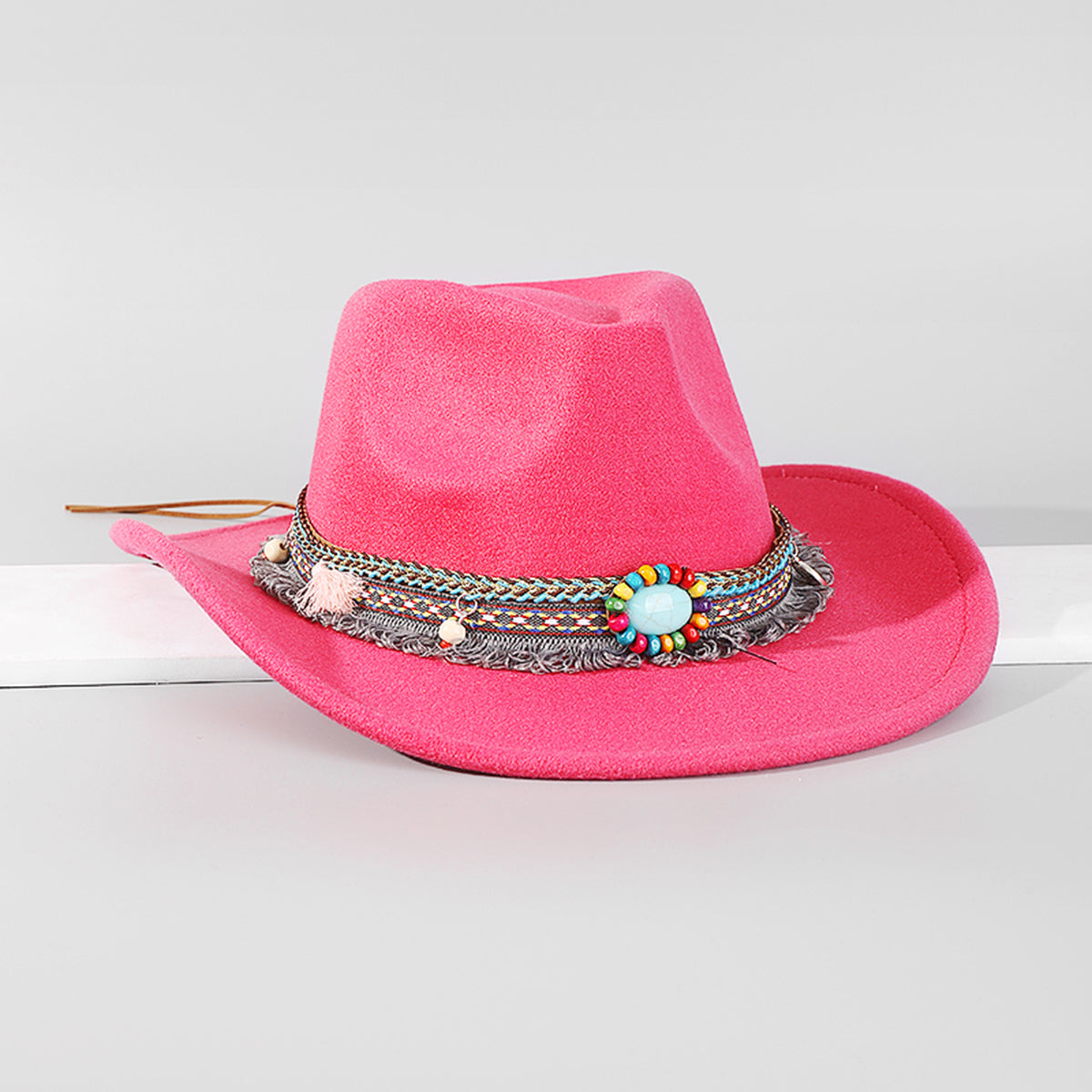 Q0313 Turquoise Beaded Cowboy Hat