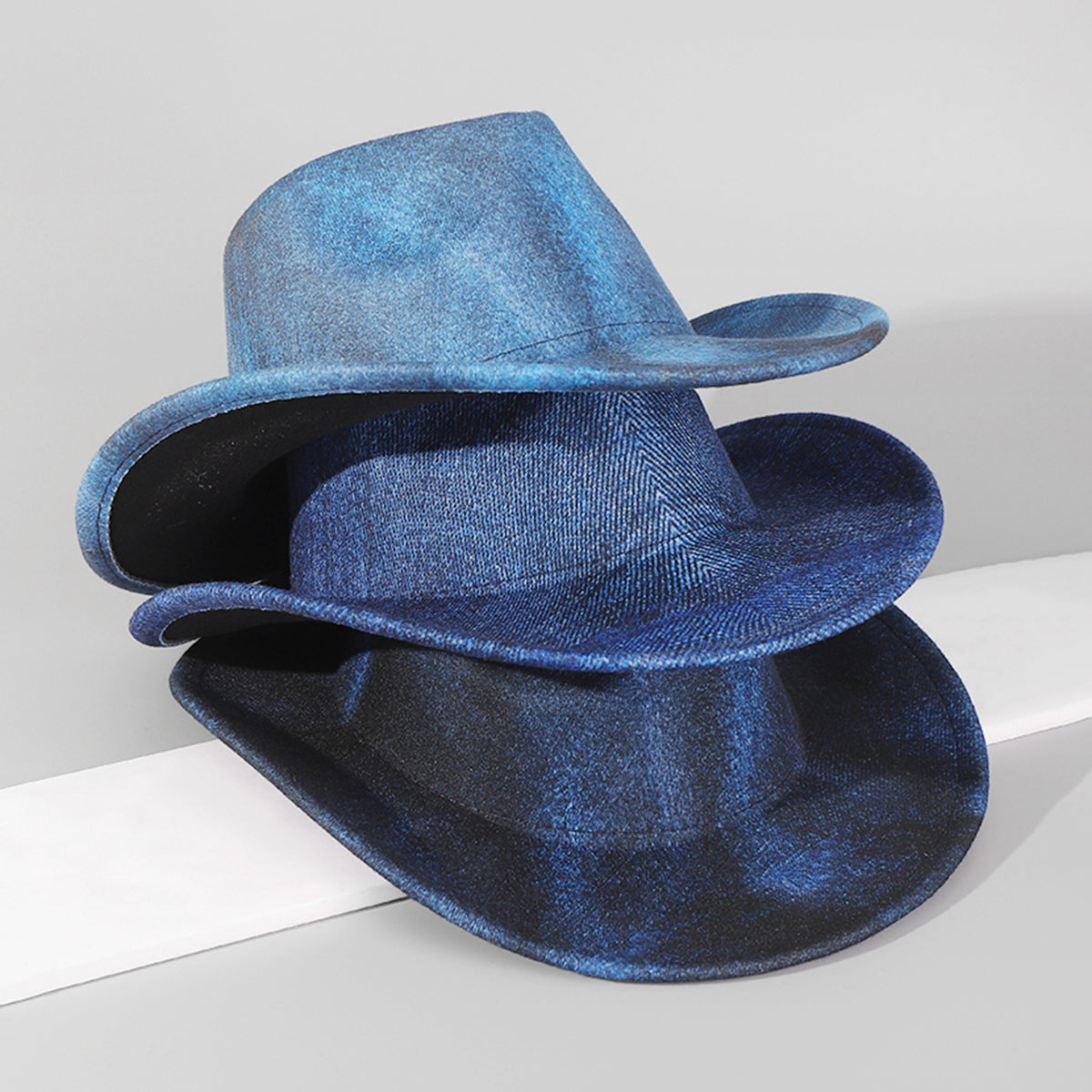 Q0322 Halo Dyed Blue Cowboy Hat