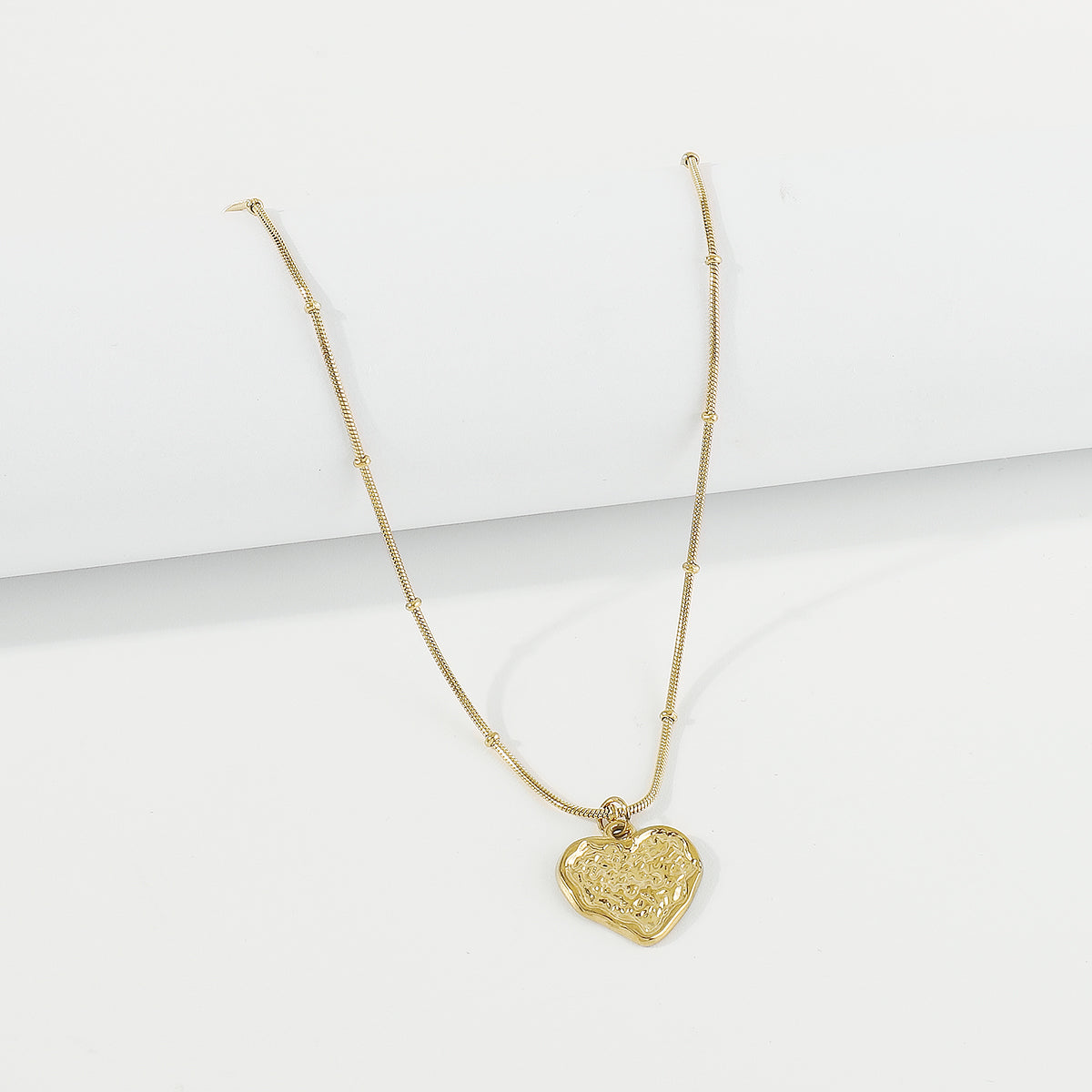 ZN0186 18K Gold Plated Stainless Steel Heart Necklace Tarnish Free