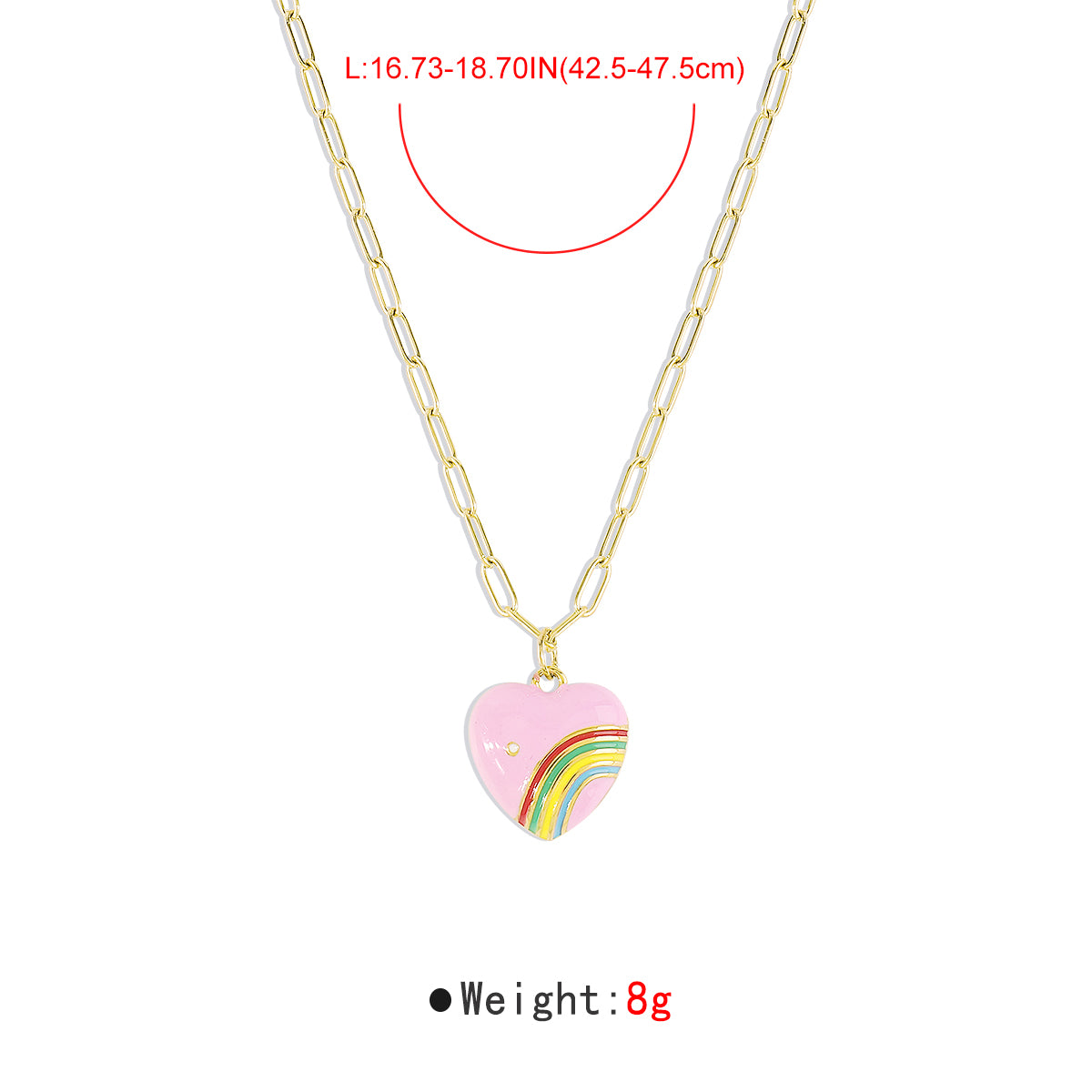 ZN0190 18K Gold Plated Stainless Steel Heart Necklace Tarnish Free