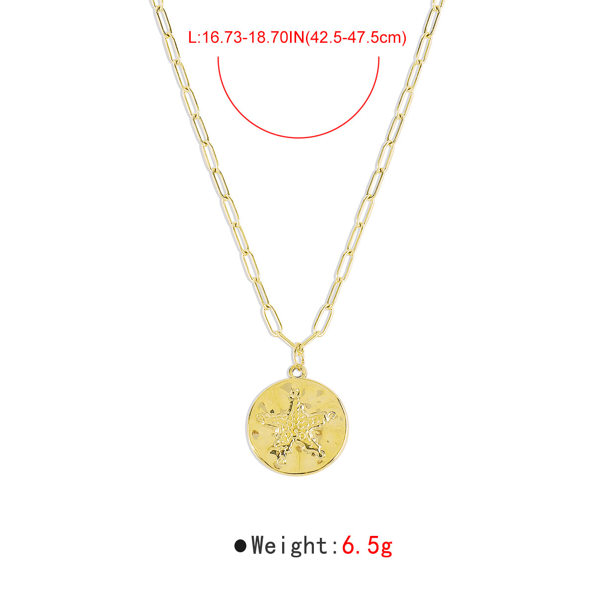 ZN0190 18K Gold Plated Stainless Steel Heart Necklace Tarnish Free