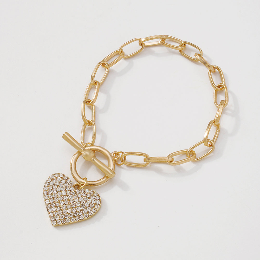 Charm Rhinestone Heart Bracelet For Women medyjewelry