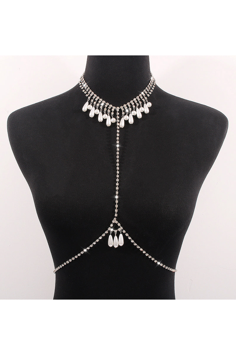 Charm Pearl Pendant Chest Body Chain medyjewelry