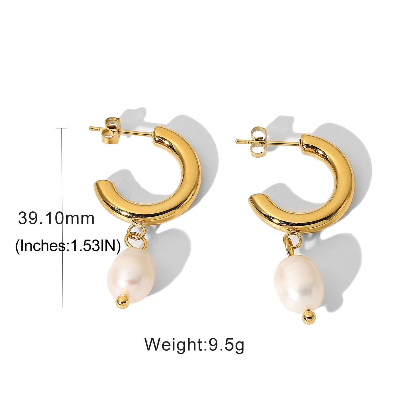 Fashion Pearl Hoop Earrings medyjewelry