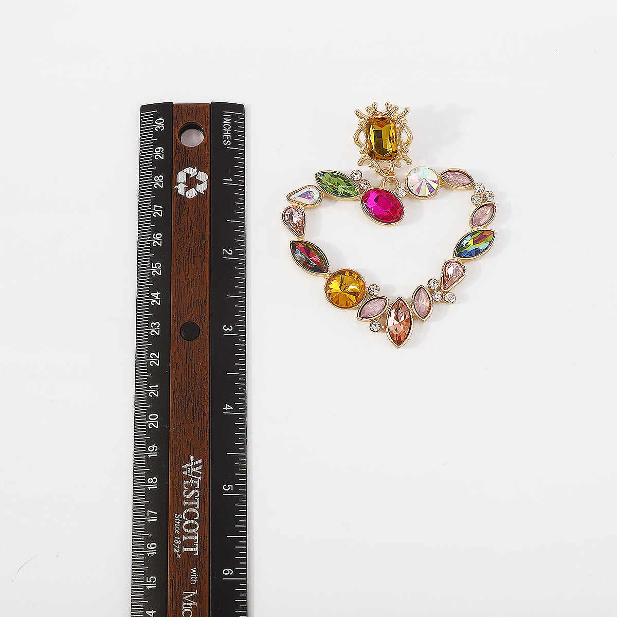 Exquisite Rhinestone Heart Dangle Earrings medyjewelry