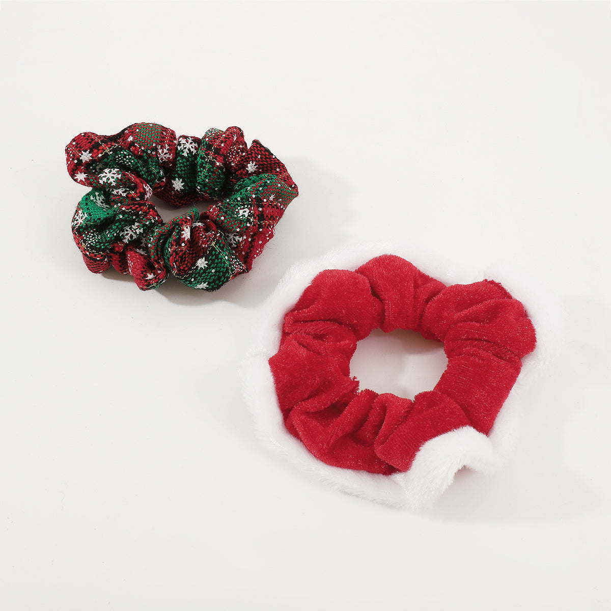 2pcs Christmas Red Scrunchies Elastic Hair Rope medyjewelry