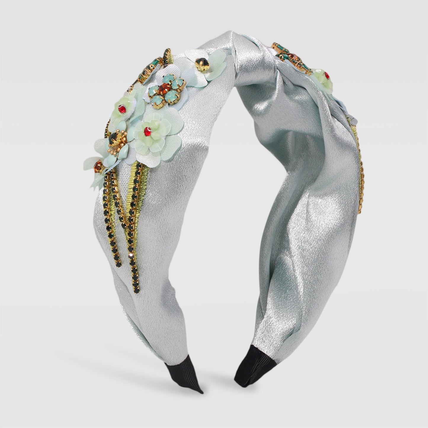 Topknot Spring Blossom Floral Embellished Wide Headband medyjewelry