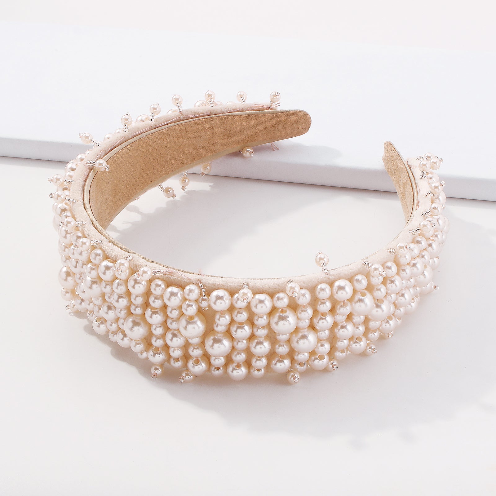 Baroque Wide Imitation Pearl Headbands medyjewelry
