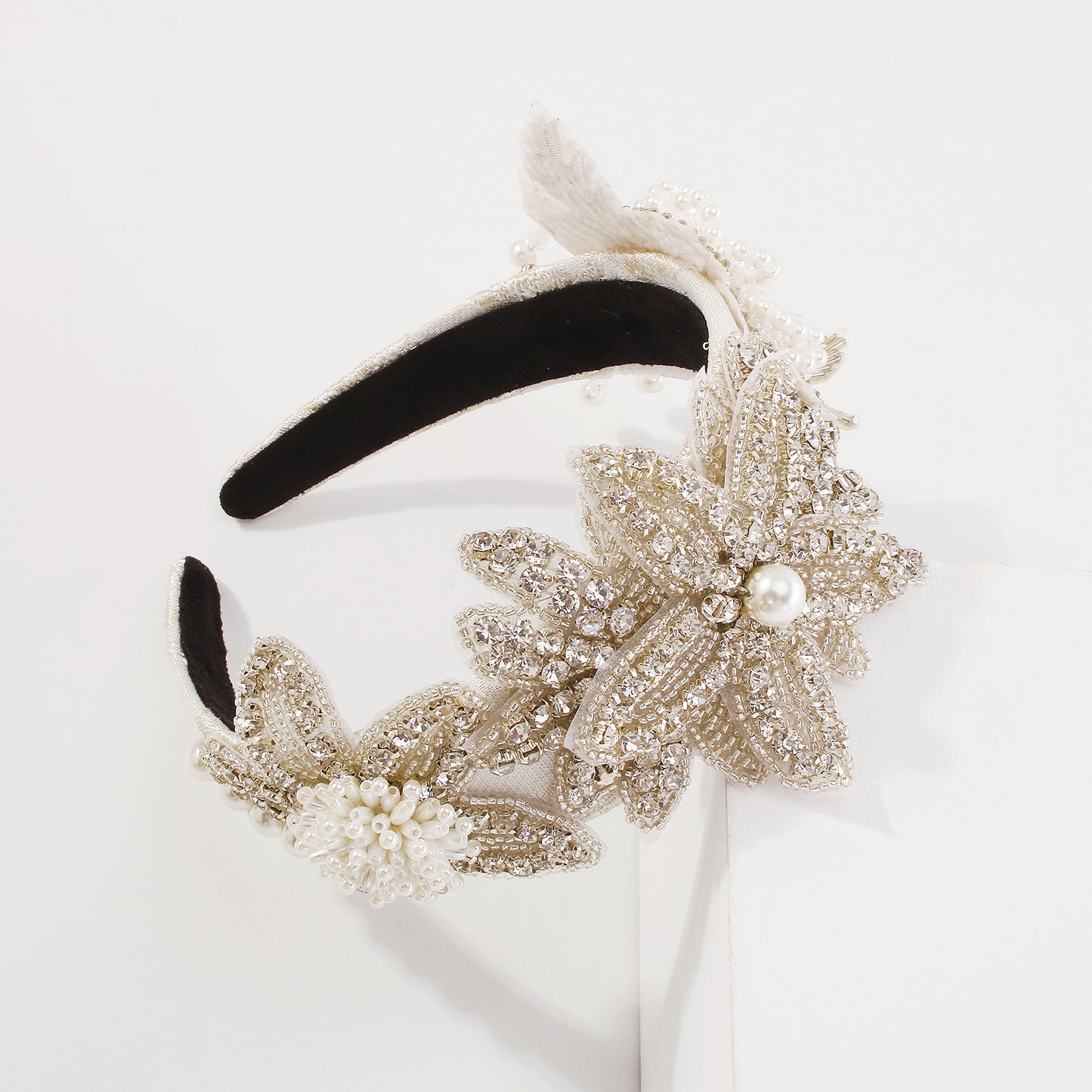 Wedding Rhinestone & Pearl Headband medyjewelry