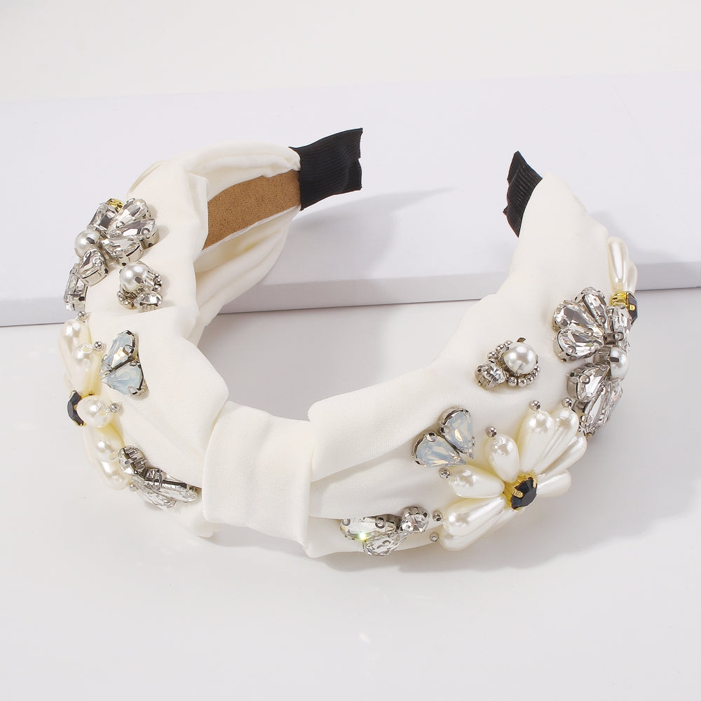 Top Knot Pastel Pearl Flower Headband medyjewelry
