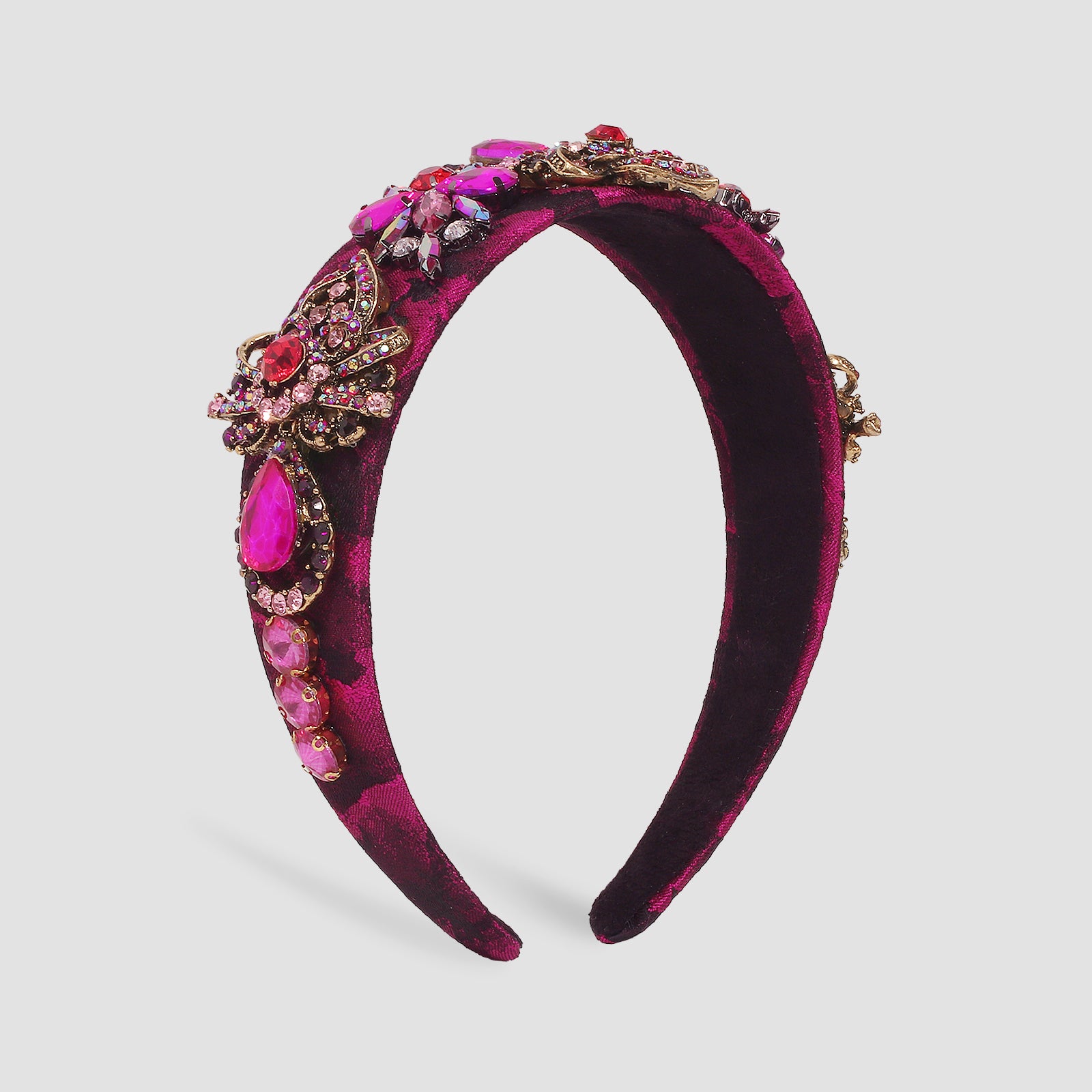 Luxurious Embroidery Flowers Bejeweled Rhinestone Headband medyjewelry