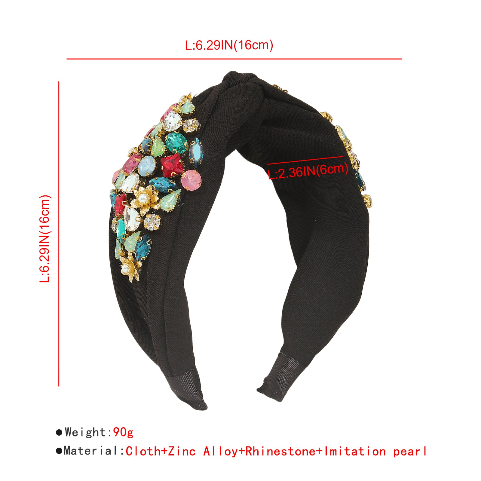 Full Rhinestone Top Knotted Headbands medyjewelry