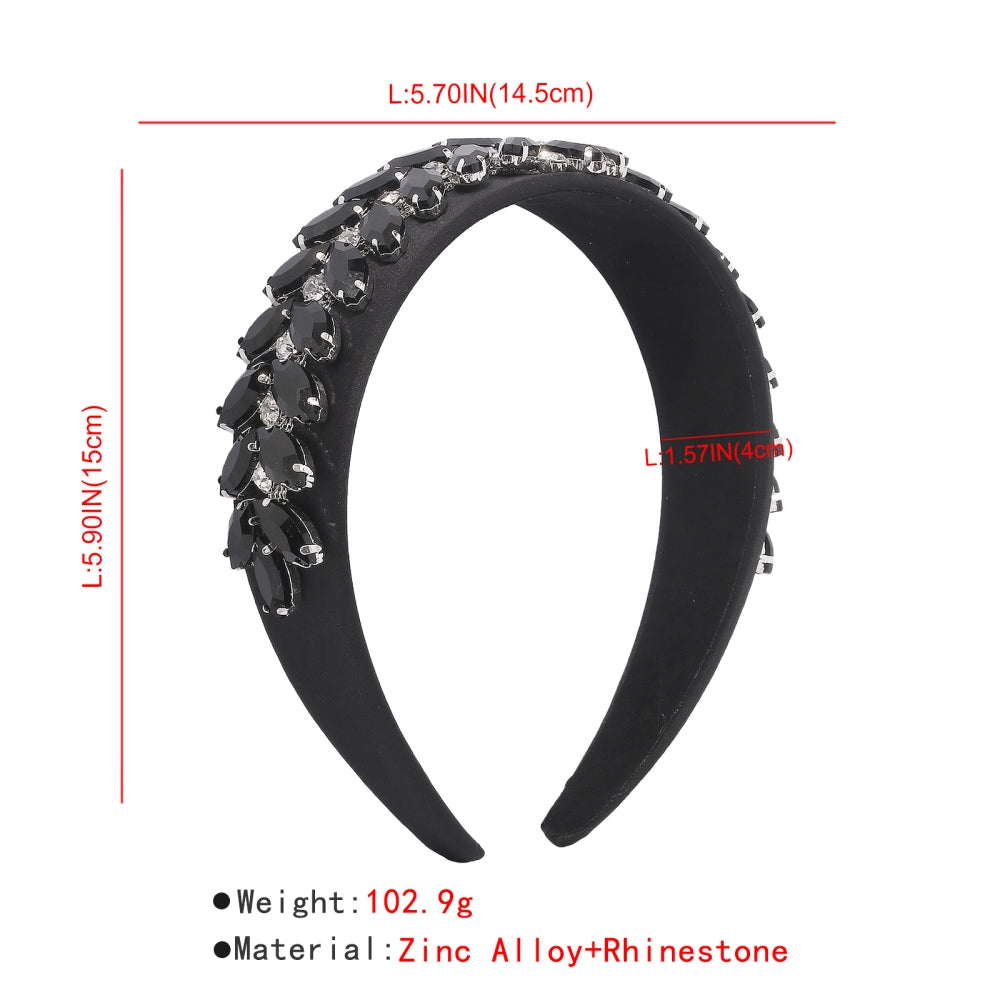 Baroque Sparkly Full Crystal leaf Headband medyjewelry