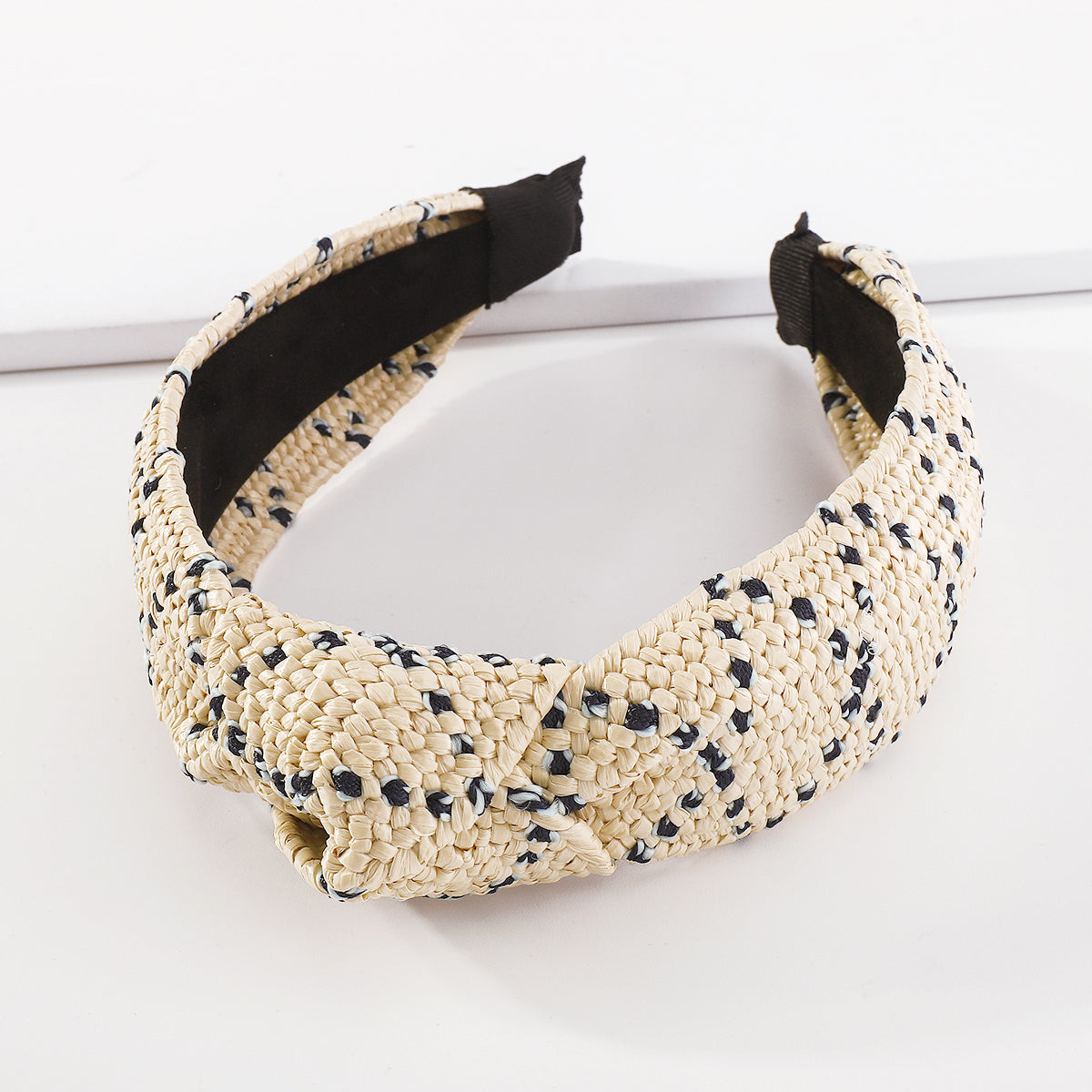 Boho Summer Straw Weaving Knotted Headband medyjewelry