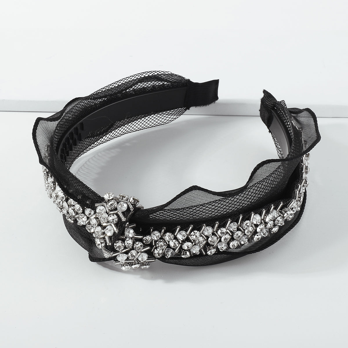 Sparkling Crystal Black Knotted Hairband medyjewelry