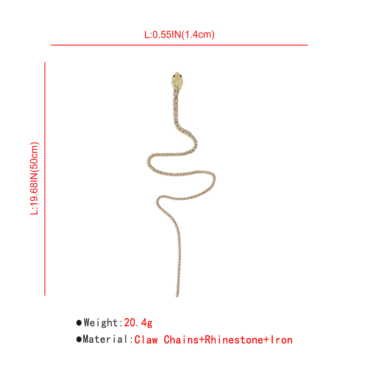 Long Claw Chain Snake Hair Clip medyjewelry