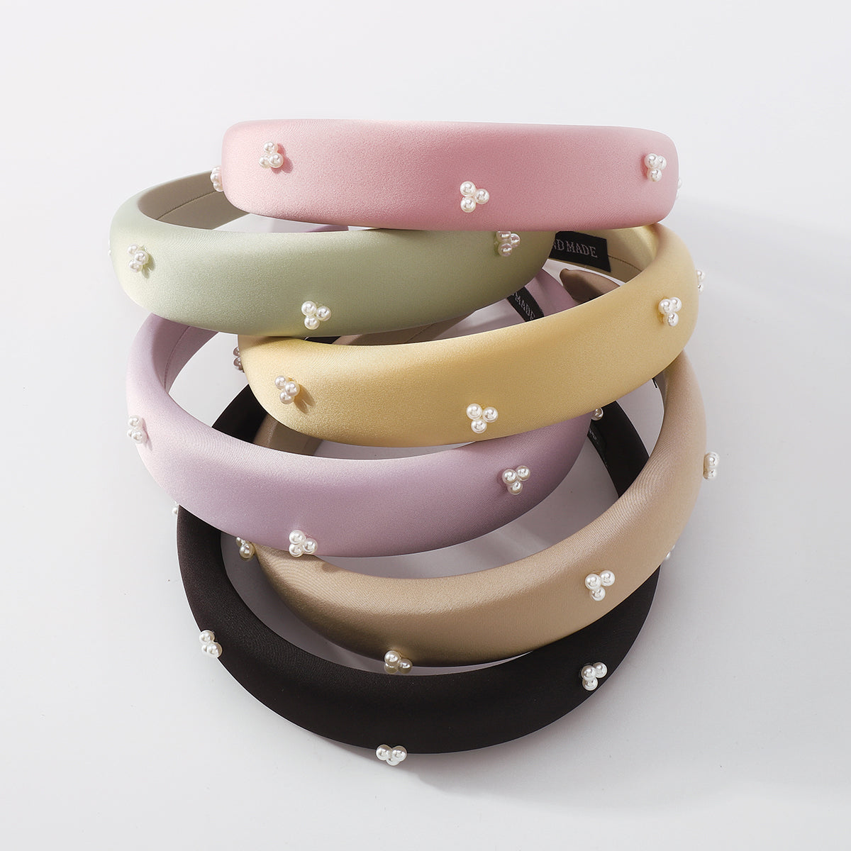 Sweet Soild Color Pearl Soft Headband medyjewelry