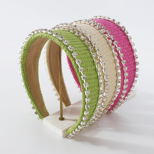 Sweet Candy Color Raffia w/Crystal Headband medyjewelry