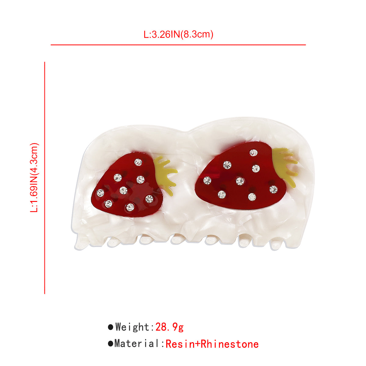 Fruit Strawberry Watermelon Acetate Hair Clip Claw medyjewelry