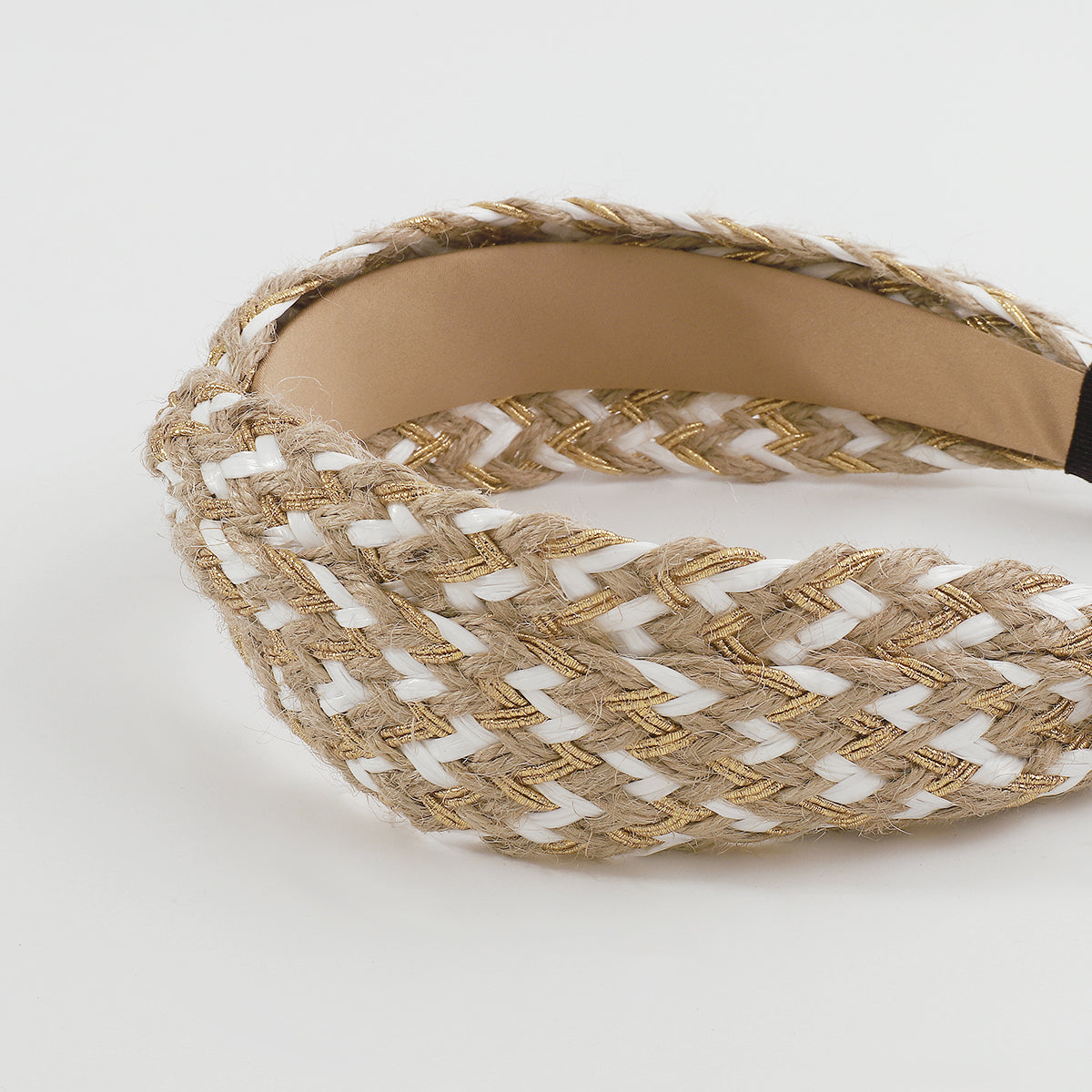 Bohemian Straw Weaving Braided Cross Headband medyjewelry