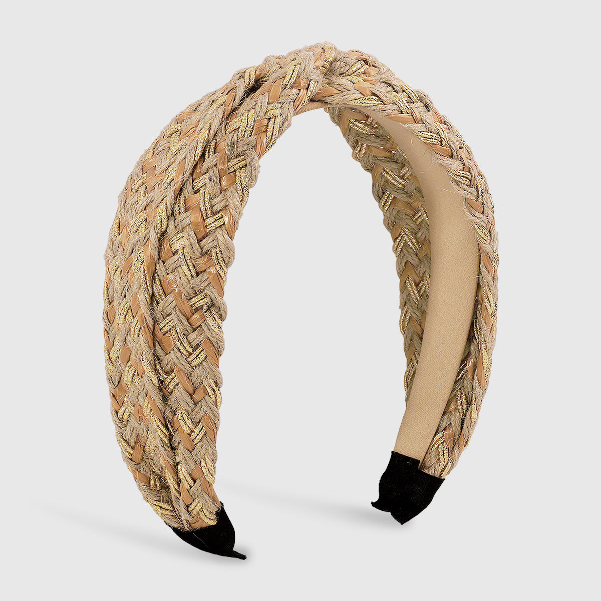 Bohemian Straw Weaving Braided Cross Headband medyjewelry