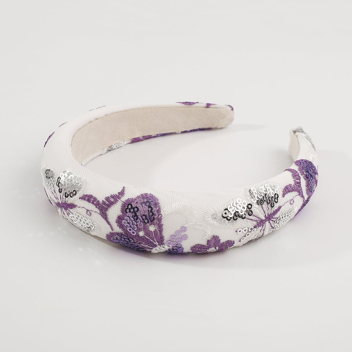 Embroidery w/ Sequins Embellished Padded Headband medyjewelry