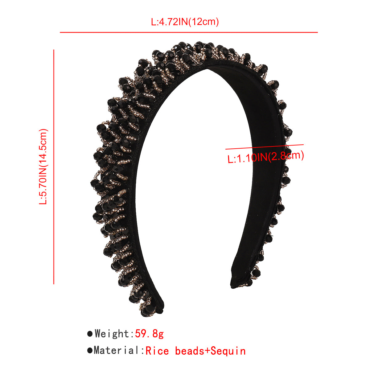 Handmade Sequins Full Beaded Headbands medyjewelry