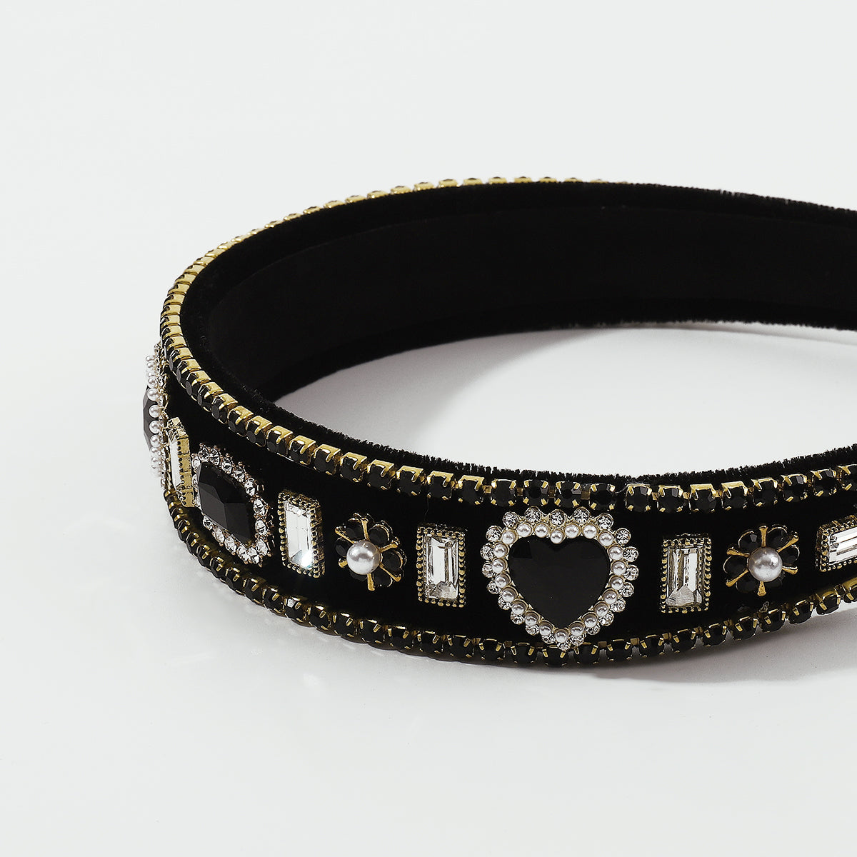 Crystal Heart w/Pearls Crown Headband medyjewelry