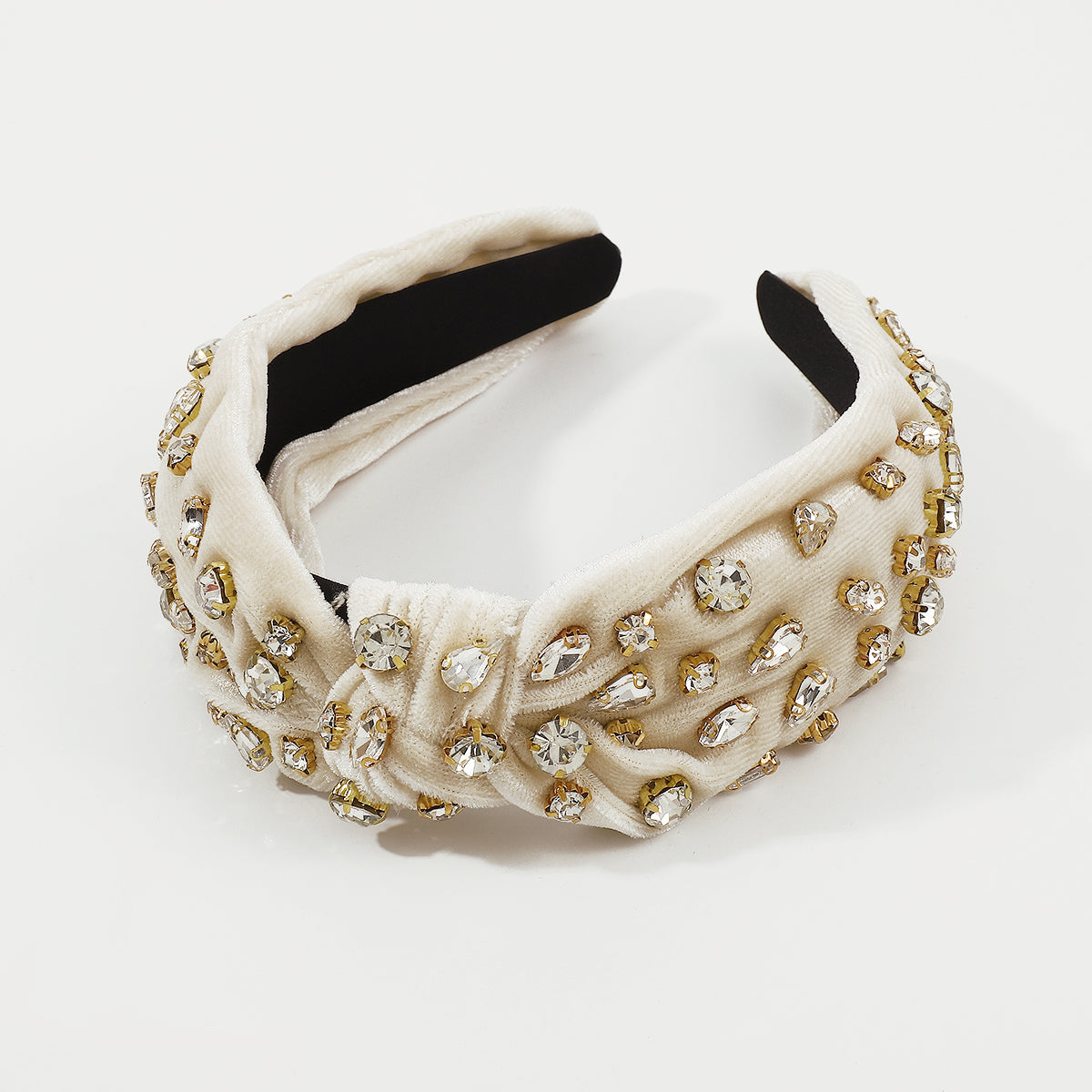 Corduroy Large Crystal Top Knot Headband medyjewelry