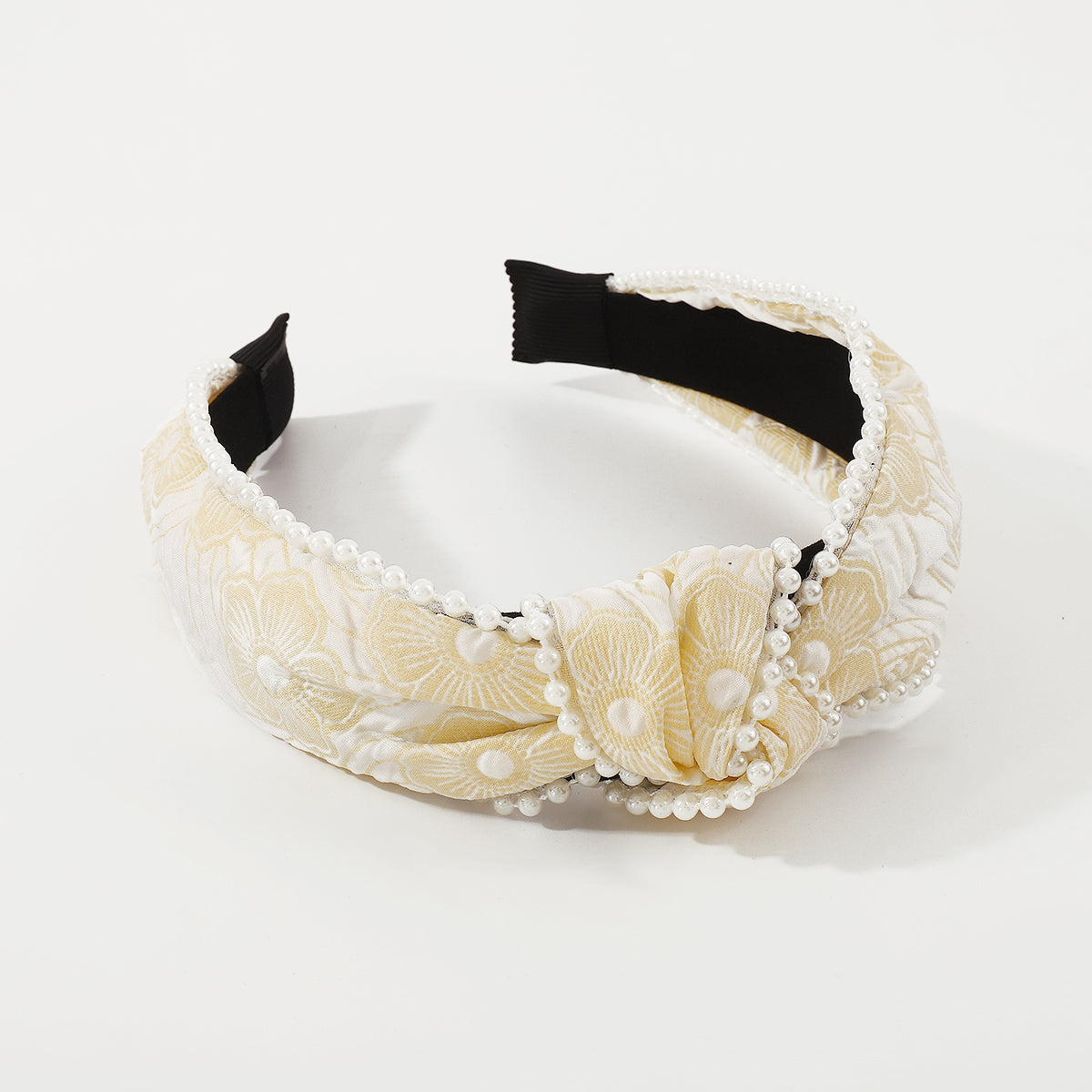 Floral Textured w/Pearls Embellished Headband medyjewelry