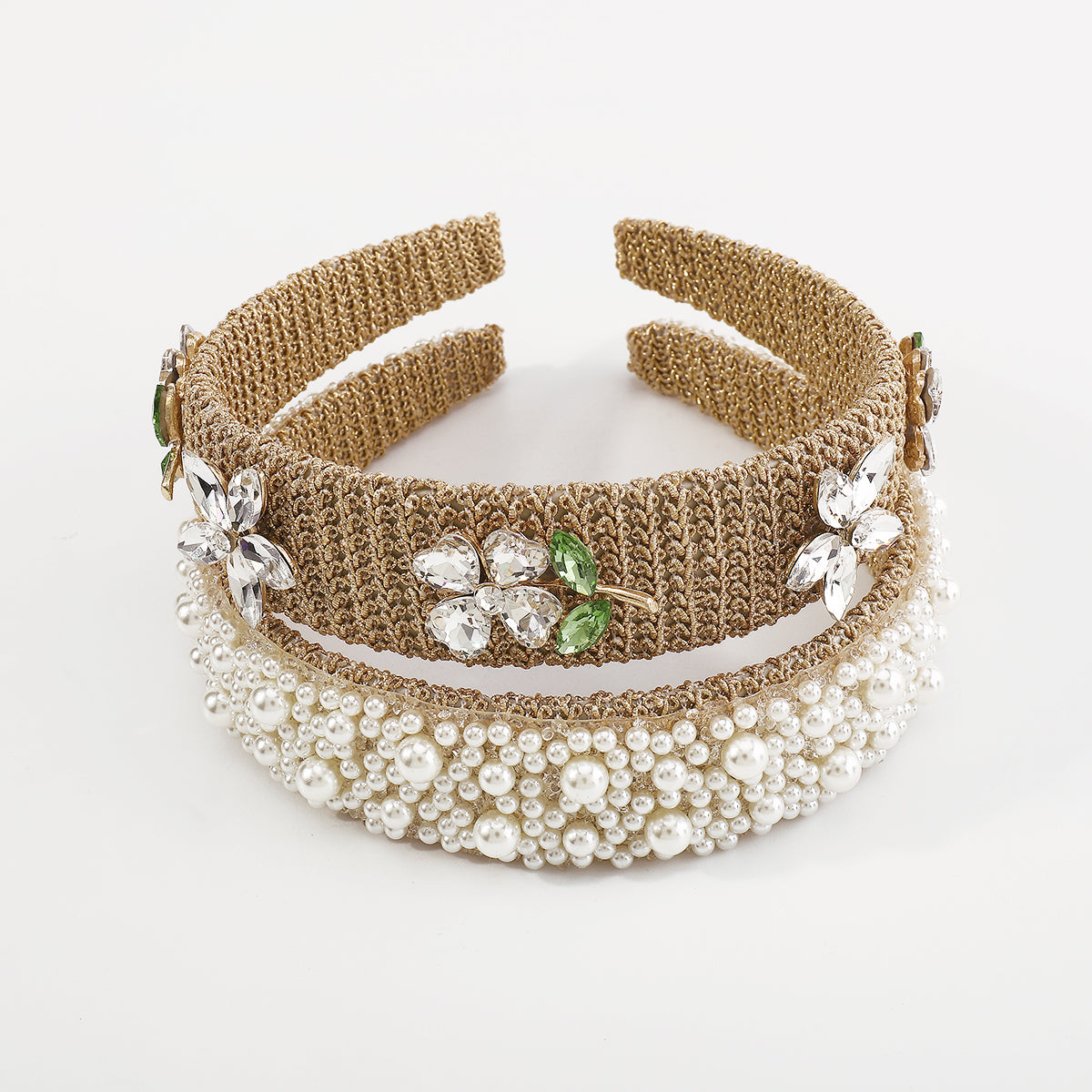 Temperament Full Pearls & Crystal Flower Hairbands medyjewelry