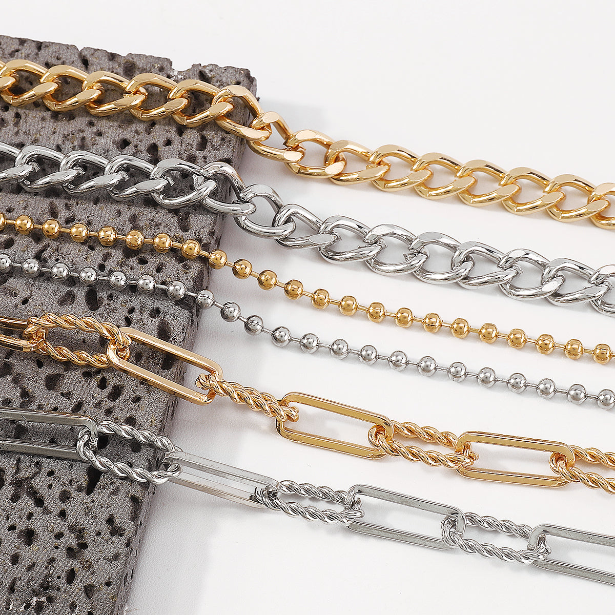 Punk Chunky Cuban Multi Layers Necklace medyjewelry