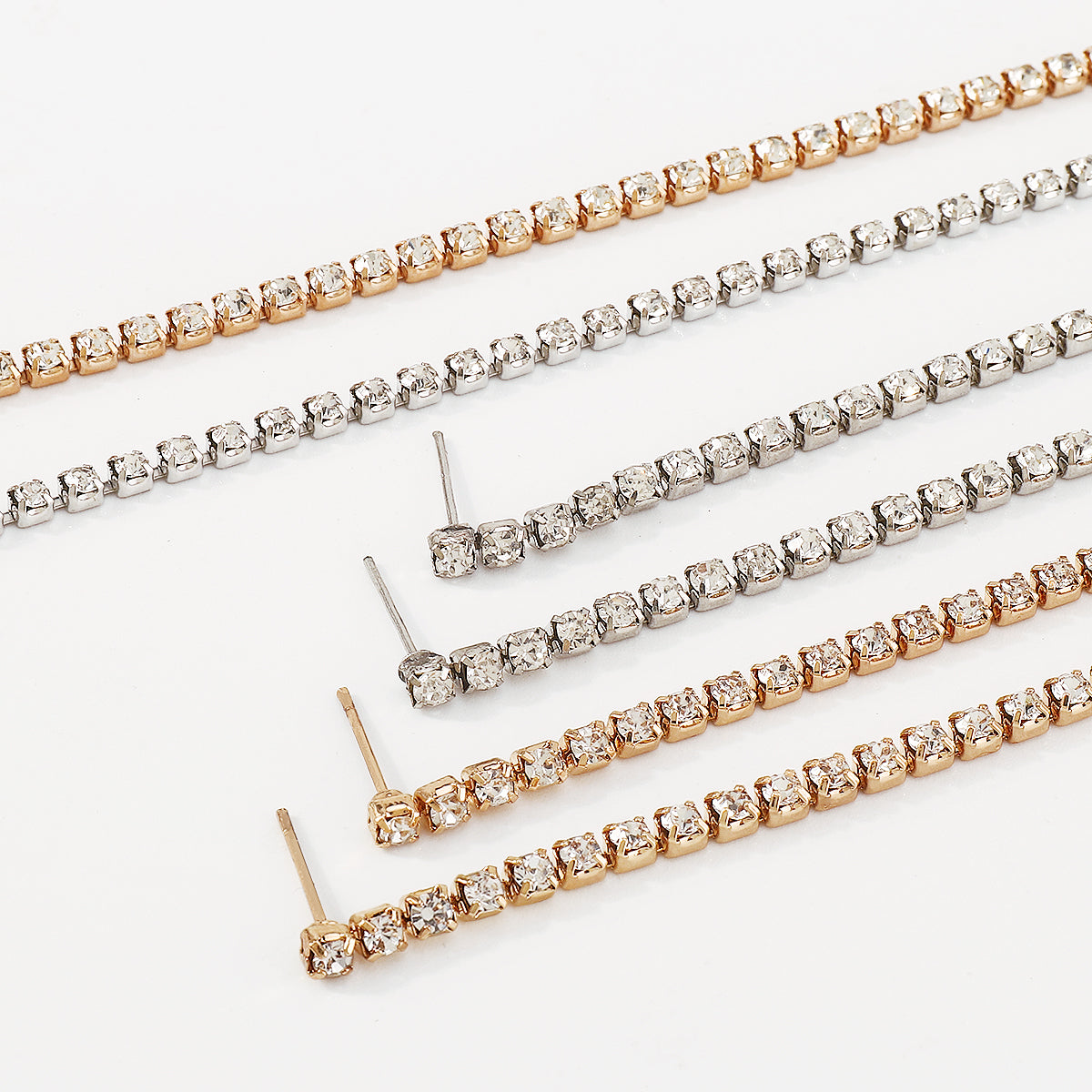 1 Row Shiny Choker Tennis Chain Necklace Set medyjewelry