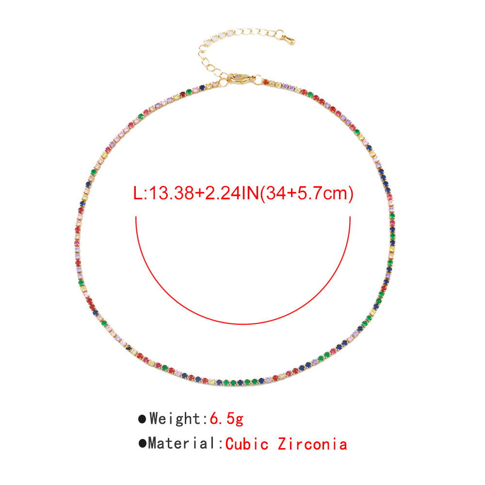 18K Gold Plated Stainless Steel Tennis Necklace medyjewelry