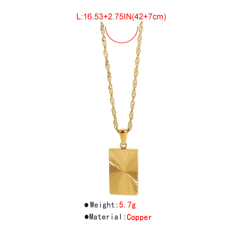 18K Gold Plated Stainless Steel Pendant Necklace medyjewelry